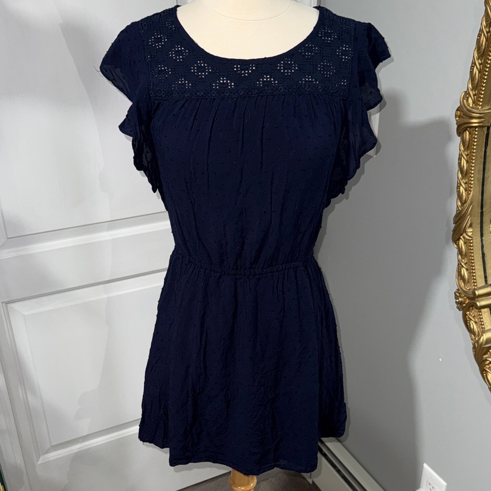Aeropostale Dark Navy Eyelet Mini Dress